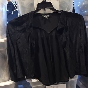 Topshop Black Velvet Light Short Jacket